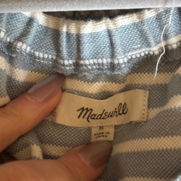 Madewell Blue and White Off-Shoulder Blouse - Picture 4 of 5